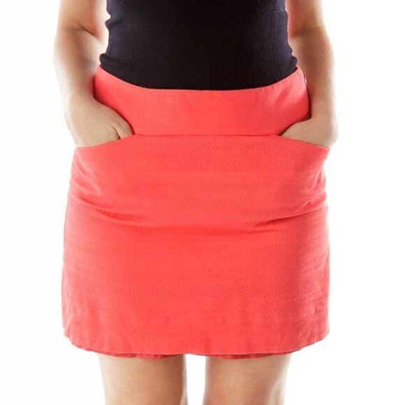 LOFT Dresses & Skirts - LOFT Orange Embossed Pencil Skirt